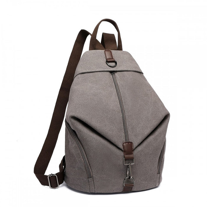 Eb2044 - Kono Fashion Anti-theft Canvas Backpack - Grey