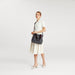 Eb2125 - Kono Large Capacity Multi Compartment Canvas Crossbody Tote Bag - Grey - Image 11
