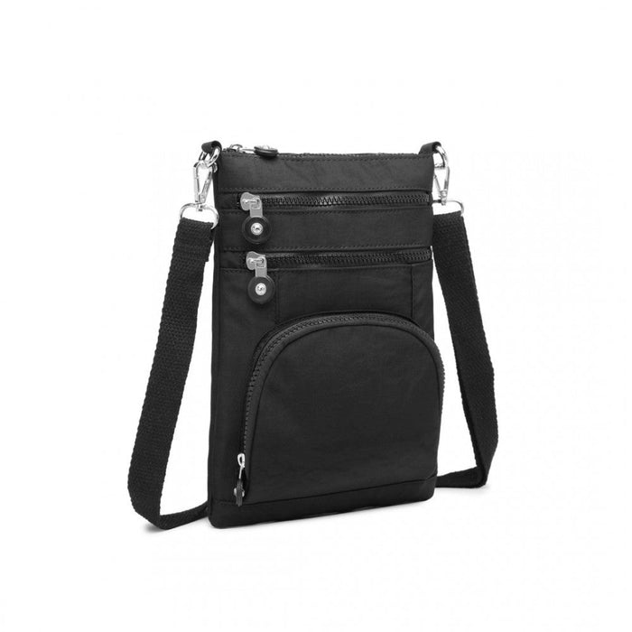 Eb2228 - Kono Casual Multi Pocket Rfid Blocking Cross Body Bag - Black