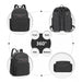 Eb2234 - Kono Canvas Lightweight Casual School Backpack - Black - Image 3