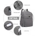 Eb2234 - Kono Canvas Lightweight Casual School Backpack - Grey - Image 5