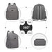 Eb2234 - Kono Canvas Lightweight Casual School Backpack - Grey - Image 3