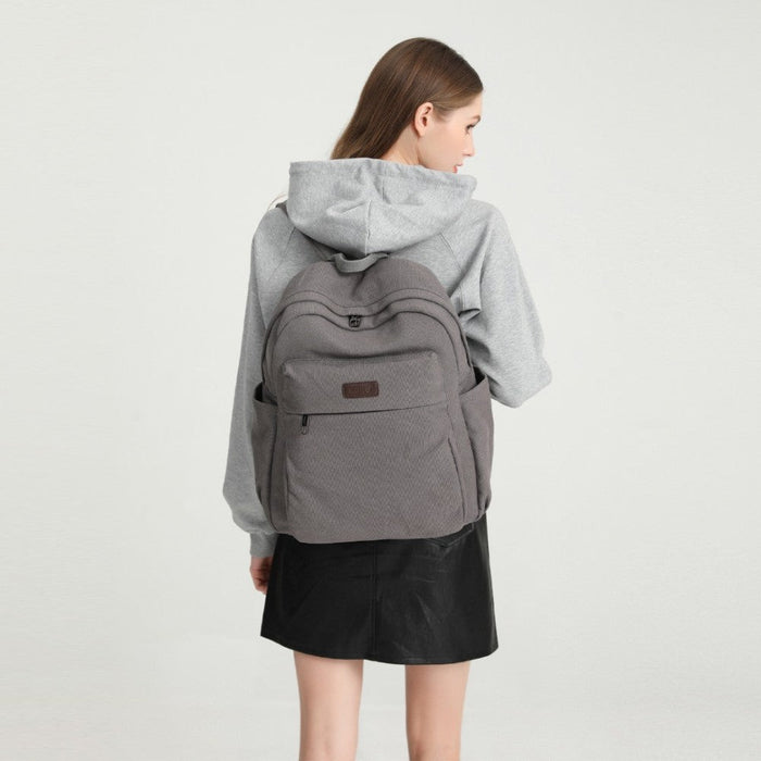 Eb2234 - Sac à dos d'école décontracté léger en toile Kono - Gris