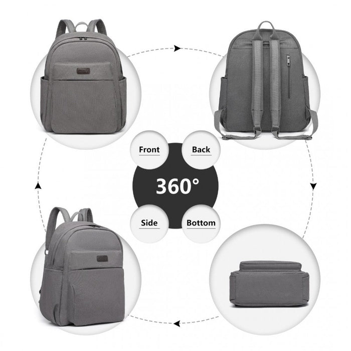 Eb2234 - Sac à dos d'école décontracté léger en toile Kono - Gris