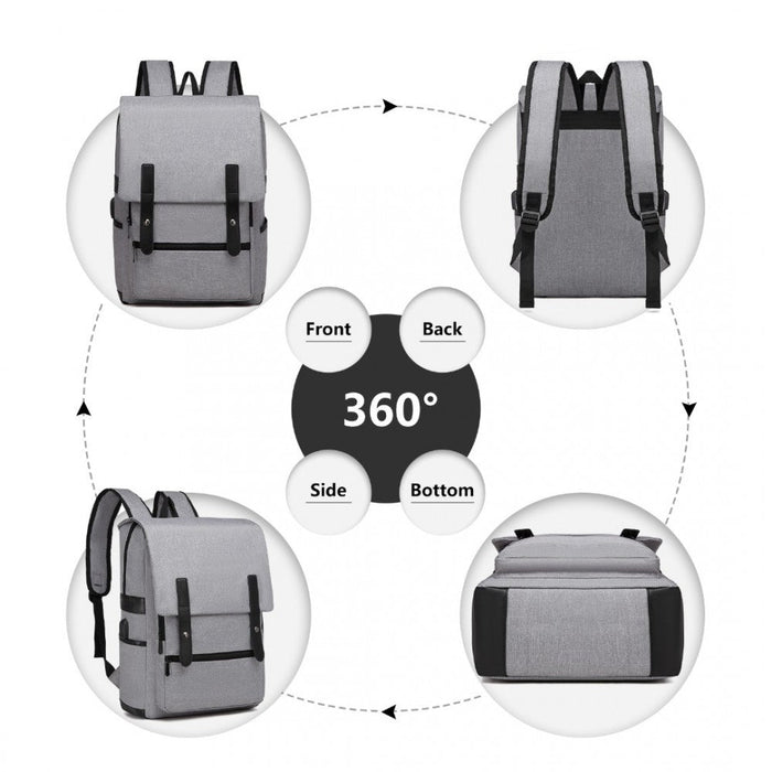 Eg2032 - Sac à dos pratique intelligent Kono avec interface rechargeable USB - Gris