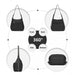 Eh2063 - Kono Three Way Multipurpose Casual Shoulder Bag With Double Zippers - Black - Image 3