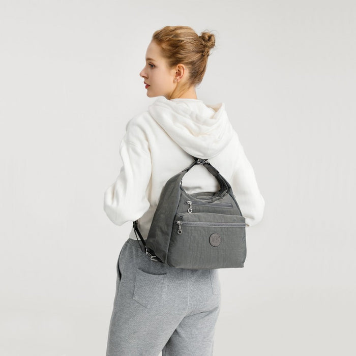 Eh2063 - Kono Three Way Multipurpose Casual Shoulder Bag With Double Zippers - Navy - Image 10