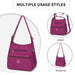 Eh2063 - Kono Three Way Multipurpose Casual Shoulder Bag With Double Zippers - Purple - Image 5
