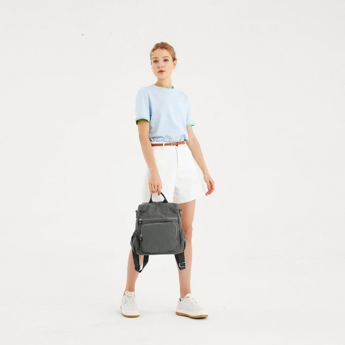 Eh2107 - Kono Multi Way Anti-theft Waterproof Backpack Shoulder Bag - Grey - Image 10