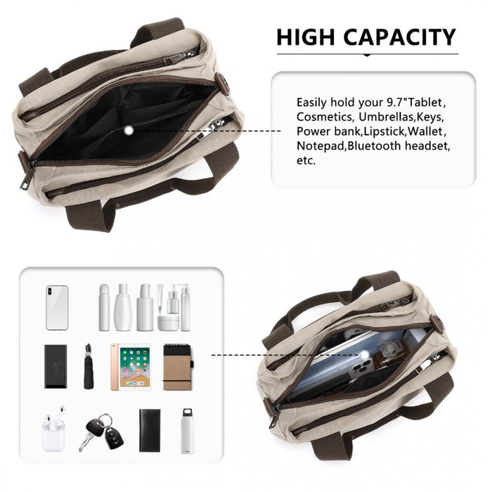 Eh2239 - Kono Waterproof Multi-functional Handbag Cross Body Bag - Grey - Image 6