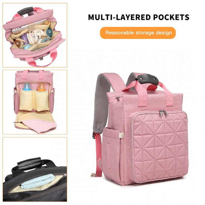 Em2105 - Kono Simple Lightweight Maternity Changing Bag - Pink