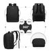 Em2111 - Kono Multi-compartment Backpack With Usb Port - Black - Image 2
