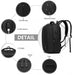 Em2111 - Kono Multi-compartment Backpack With Usb Port - Black - Image 5