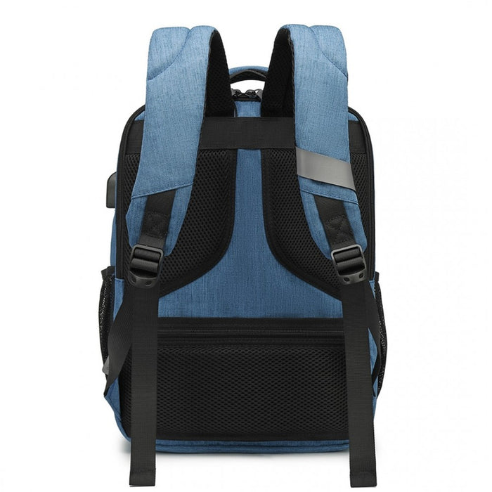 EM2111S - Kono Multi-Compartment Backpack with USB Port - Blue