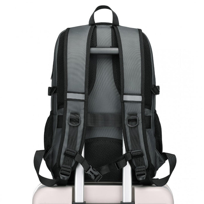 Em2130 - Kono Functional Travel Backpack With Usb Charging Port - Grey