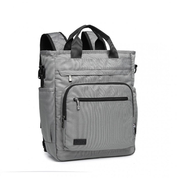 Em2137 - Kono Durable Waterproof Multi Men’s Backpack Shoulder Bag - Grey