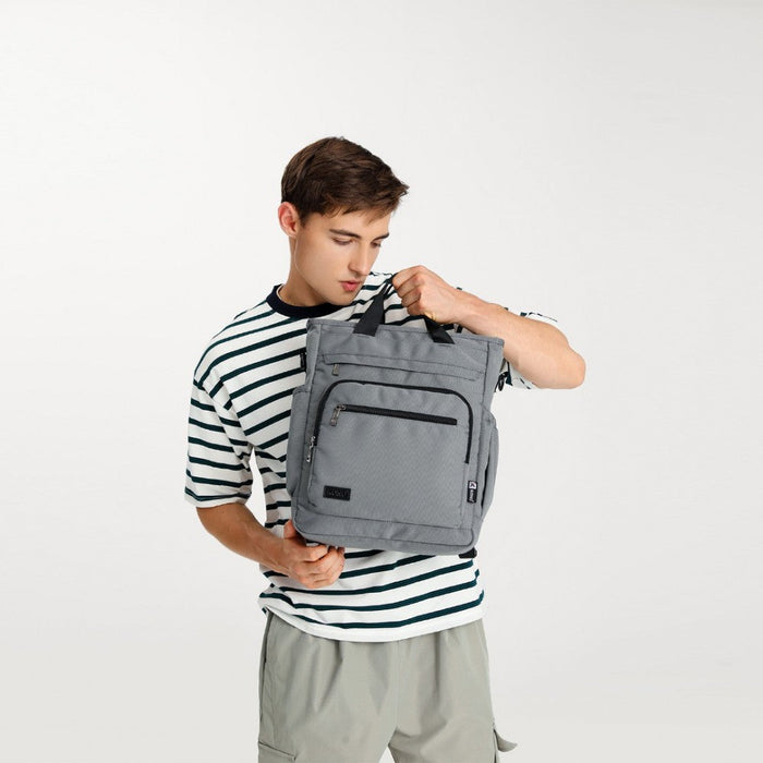 Em2137 - Kono Durable Waterproof Multi Men’s Backpack Shoulder Bag - Grey