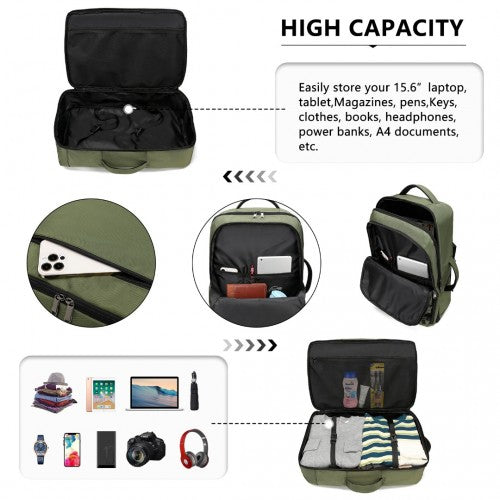 Em2207 - Sac à dos de voyage portable multifonctionnel Kono - Sac à bagages de cabine - Vert