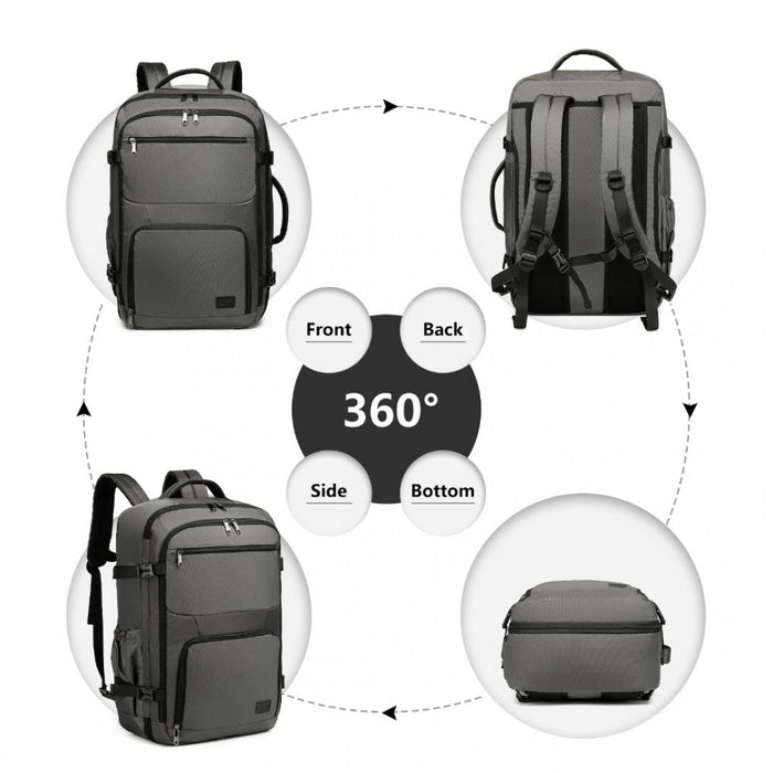 Em2207 - Kono Multifunctional Portable Travel Backpack Cabin Luggage Bag - Grey