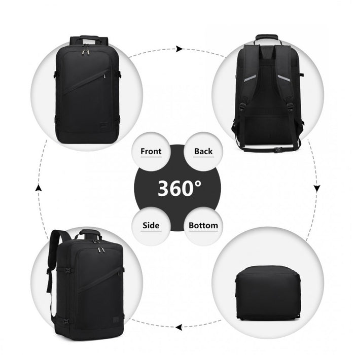 EM2231L - Kono Lightweight Cabin Bag Travel Business Backpack - Black