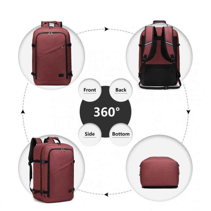 EM2231L - Kono Lightweight Cabin Bag Travel Business Backpack - Burgundy