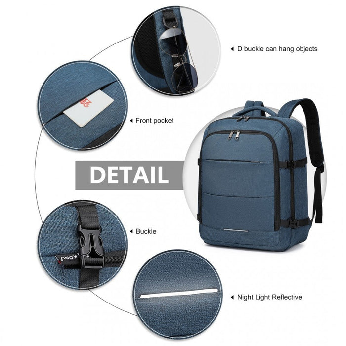 Em2232 - Kono Multi-level High-capacity Cabin Bag Travel Backpack - Navy