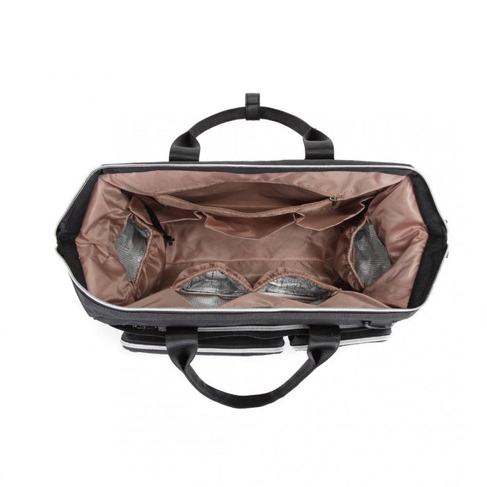 Eq2036 - Kono Multi-compartment Maternity Bag - Black