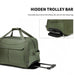 Eq2235 - Kono Foldable Large Capacity Trolley Travel Bag - Green - Image 6