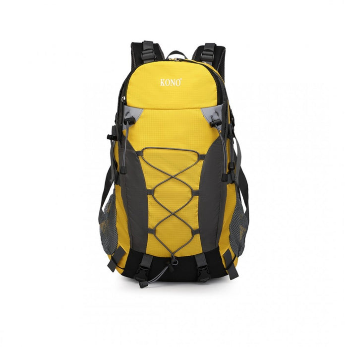 EQ2238 - Kono Multi Functional Outdoor Hiking Backpack With Rain Cover - Yellow