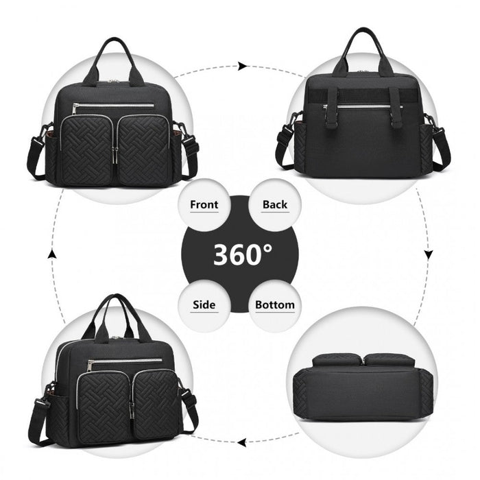 Eq2248 - Kono Durable And Functional Changing Tote Bag - Black