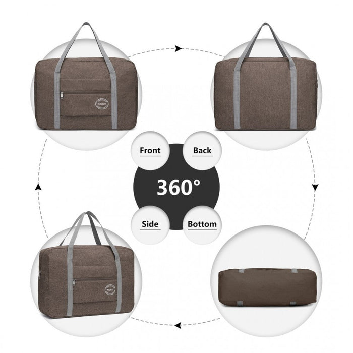 Eq2256 - Bolso de viaje plegable impermeable con almacenamiento Kono - Marrón