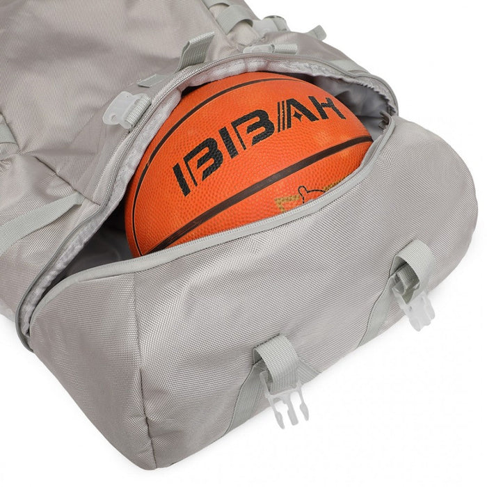 Eq2302 - Kono Large Capacity Basketball Sports Fitness Backpack - Grey