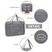 Eq2308 - Kono Foldable Waterproof Storage Cabin Travel Handbag - Grey - Image 6
