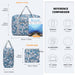 Eq2308f - Kono Foldable Waterproof Storage Cabin Travel Handbag Flower Print - Blue - Image 5