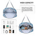 Eq2308f - Kono Foldable Waterproof Storage Cabin Travel Handbag Flower Print - Blue - Image 7