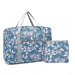 Eq2308f - Kono Foldable Waterproof Storage Cabin Travel Handbag Flower Print - Blue - Image 3