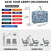 Eq2308f - Kono Foldable Waterproof Storage Cabin Travel Handbag Flower Print - Blue - Image 10