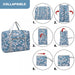 Eq2308f - Kono Foldable Waterproof Storage Cabin Travel Handbag Flower Print - Blue - Image 8
