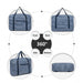 Eq2308s - Kono Foldable Waterproof Storage Cabin Travel Handbag Striped Print - Navy - Image 4