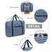 Eq2308s - Kono Foldable Waterproof Storage Cabin Travel Handbag Striped Print - Navy - Image 6