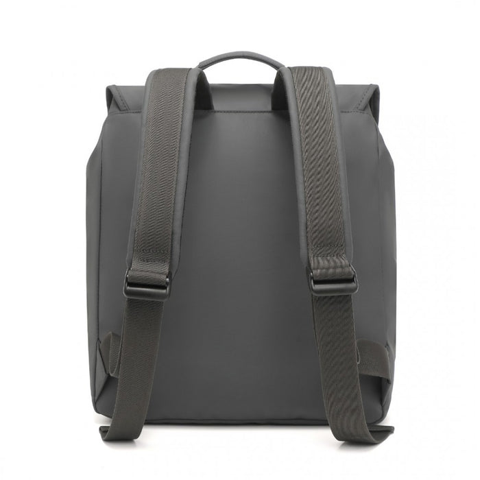 EQ2327 - Kono PVC Coated Water-resistant Streamlined And Innovative Flap Backpack - Grey