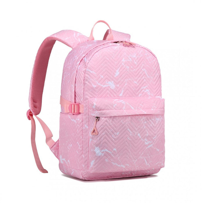 EQ2361 - Sac à dos d'école résistant à l'eau Kono avec compartiment sécurisé pour ordinateur portable - Rose