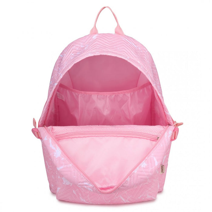 EQ2361 - Sac à dos d'école résistant à l'eau Kono avec compartiment sécurisé pour ordinateur portable - Rose