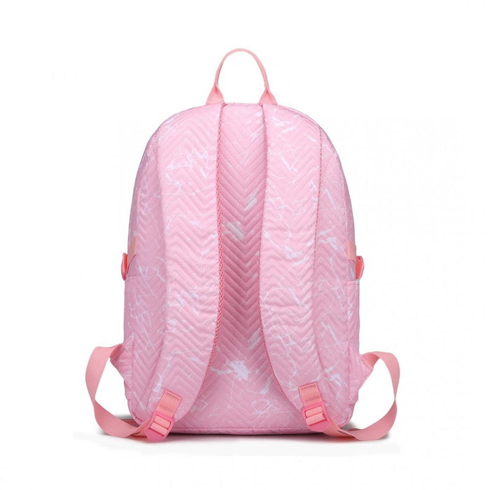 EQ2361 - Sac à dos d'école résistant à l'eau Kono avec compartiment sécurisé pour ordinateur portable - Rose