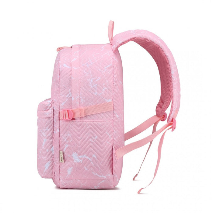 EQ2361 - Sac à dos d'école résistant à l'eau Kono avec compartiment sécurisé pour ordinateur portable - Rose