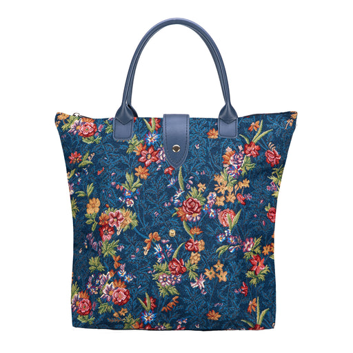 V&A Licensed Flower Meadow Blue - Folding Bag-0