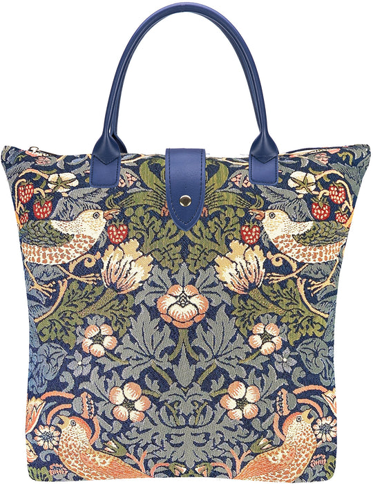 William Morris Strawberry Thief Blue - Folding Bag-0