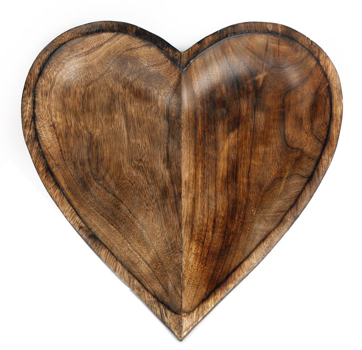 Bol coeur en bois, 30 cm