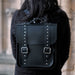 Handmade Leather City Backpack - Black Gothic Studded-4