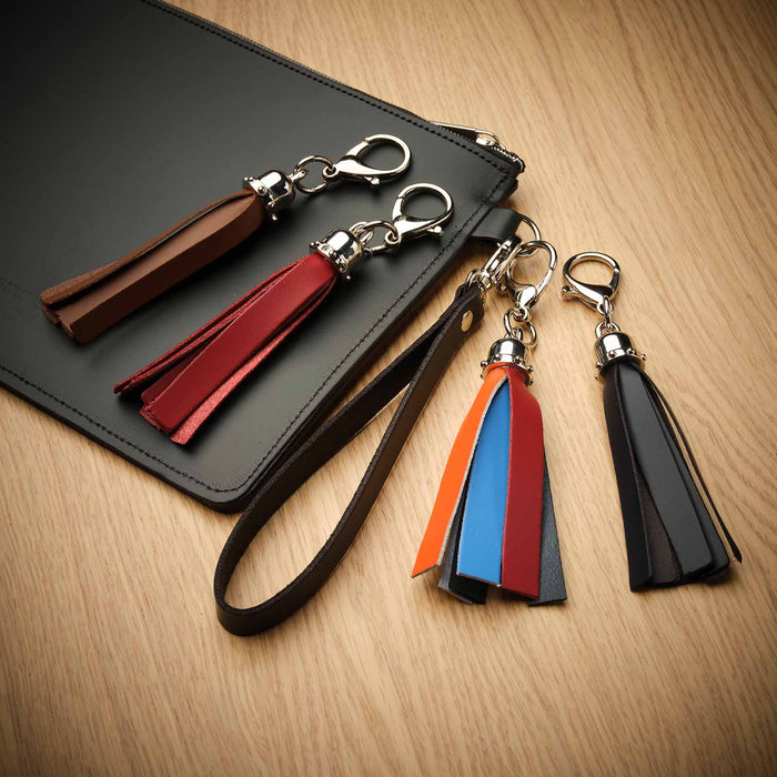 Mini tassel bag charm - Chestnut-1